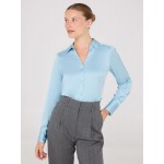 Notch Collar Button-Front Blouse