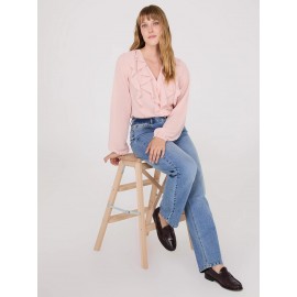 Chiffon Ruffle Button-Front Blouse