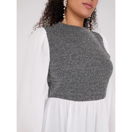 2-Fer Boucle Vest With Long Sleeve Top
