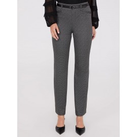 Straight Leg Bootcut Pants With Faux Leather Belt