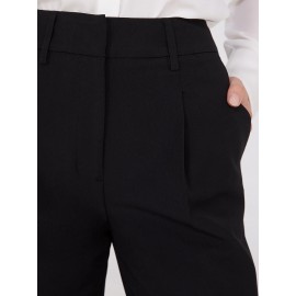 Wide-Leg Long Length Pleated Pants
