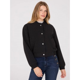 Button-Front Bomber Jacket