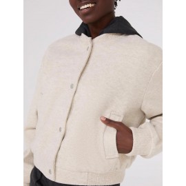 Button-Front Bomber Jacket