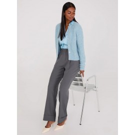 Pleated Wide-Leg Long Length Pants With Cuff