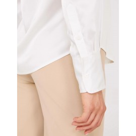 Satin Button-Front Blouse
