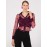 Abstract Print Ruched Button-Front Mesh Blouse