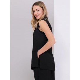 Sleeveless 2-Button Blazer