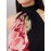 Floral Placement Mock Neck Halter Top
