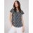 Floral Print Flutter Sleeve Button-Front Blouse