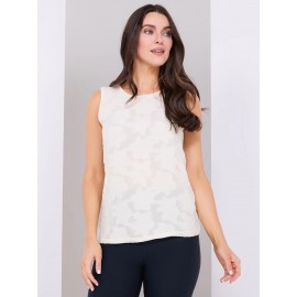 Sleeveless Floral Burnout Chiffon Top