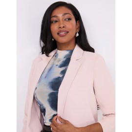 3/4 Pleated Sleeve Open Blazer