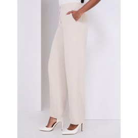 Wide Leg Pull-On Trousers