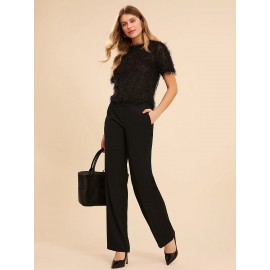 Shaggy Short Sleeve Waisted Top