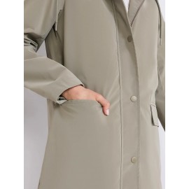 High Collar Hooded Rain Jacket