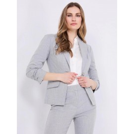 One-Button Ruched Sleeve Blazer