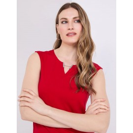 Sleeveless Top With Metal Bar Detail