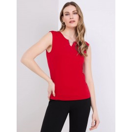 Sleeveless Top With Metal Bar Detail