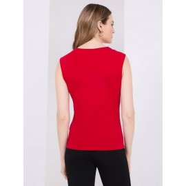Sleeveless Top With Metal Bar Detail