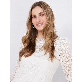 Crochet Lace Puff Sleeve Top