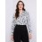 Textured Floral Print Button-Front Blouse