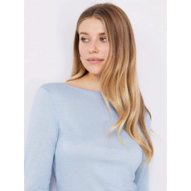Glitter Jersey Boat Neck Top