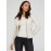 Collarless Faux Leather Jacket