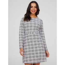 Metallic Boucle Fit & Flare Mini Dress