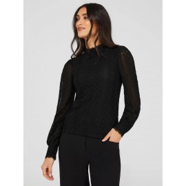 Long Balloon Sleeve Lace Top