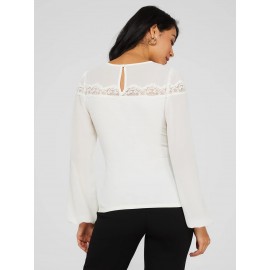 Long Balloon Sleeve Crew Neck Top