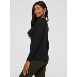 Boat Neck Ribbed Top