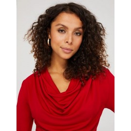 Cowl Neck Top With Pleat Details
