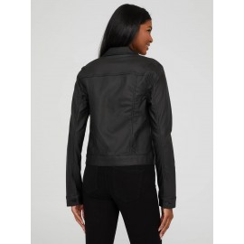 Cropped Coated Denim Jacket