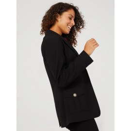 One-Button Blazer With Cargo Pockets