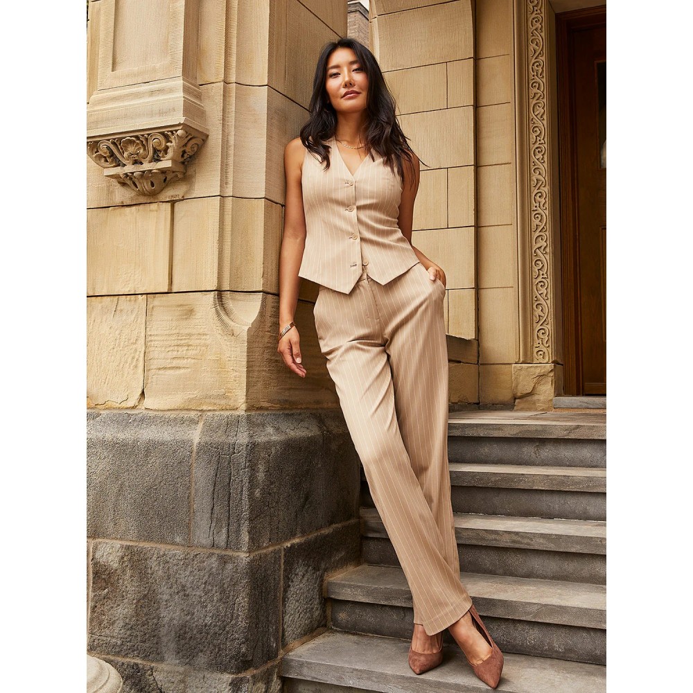 Pinstripe Sleeveless Vest