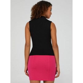 Sleeveless Mock Neck Sweater