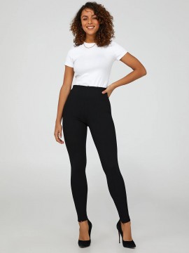 Zipper Detail High-Waisted Pull-On Pants
