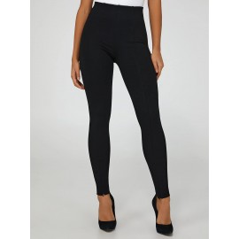 Zipper Detail High-Waisted Pull-On Pants