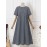 Women Gingham Plaid Crew Neck Casual Short Sleeve Dress