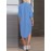 Women Solid Stand Collar Shirt Dress With Sleeve Tabs