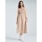 Solid Shirred Tie Front Long Sleeve Square Collar Dress