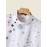 Women Floral Print Button Neck Design Short Sleeve Blouse